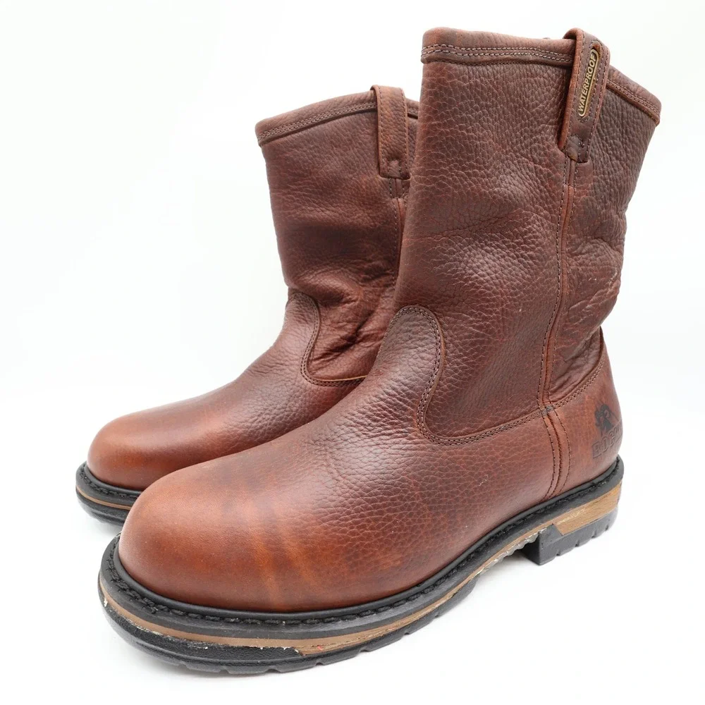 Rocky IronClad 5685 Pull-On Boots Mens 13M Brown Leather Waterproof New